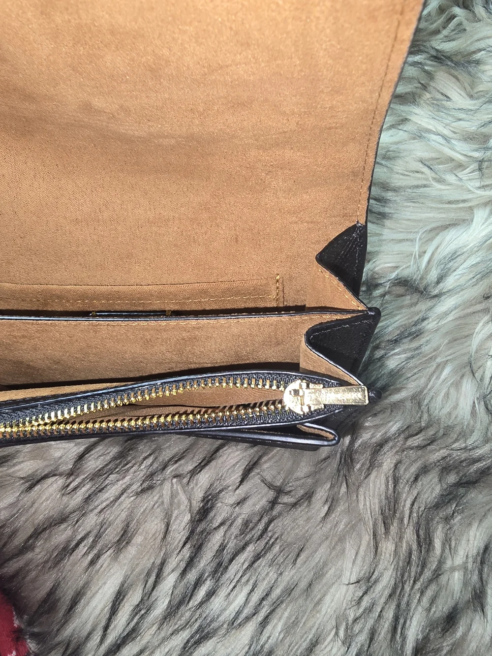 Coach Black Leather Crossbody with Gold Chain Strap